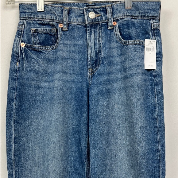 Gap High rise ‘90s loose fit jeans adjustable waist size 12 New-with tags - Picture 1 of 12